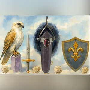 Vintage 90s 925 Sterling Silver Amethyst & Ruby Gem Stone Artisan Pendant